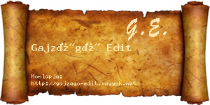 Gajzágó Edit névjegykártya